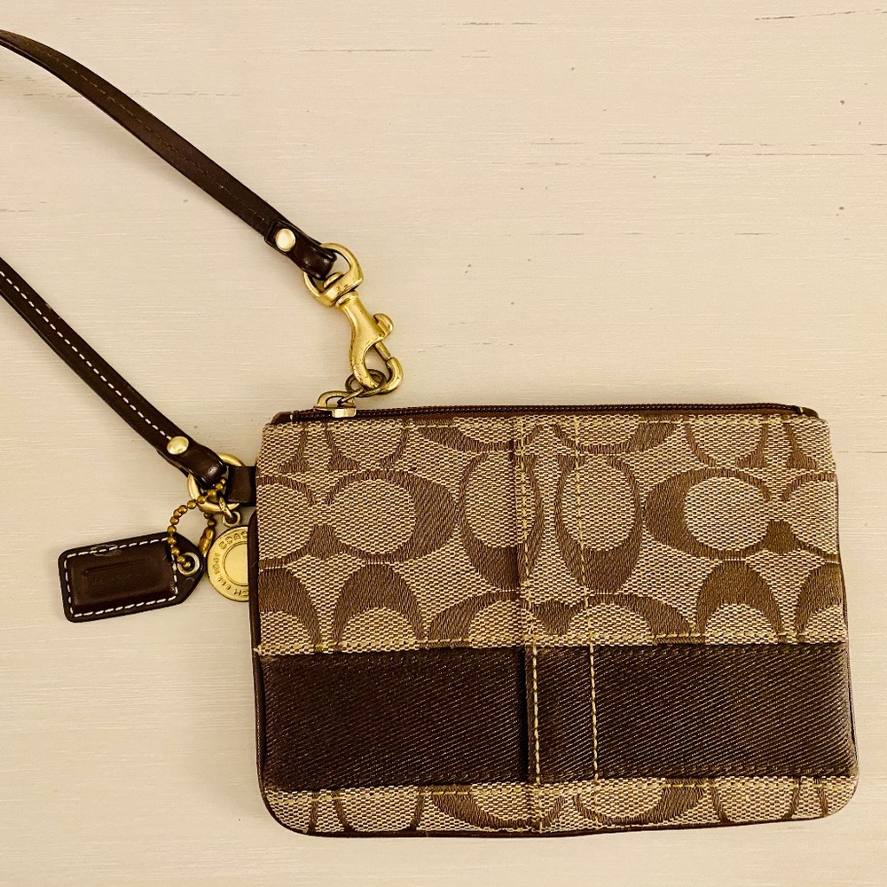 Coach Signature Stripe Wristlet
